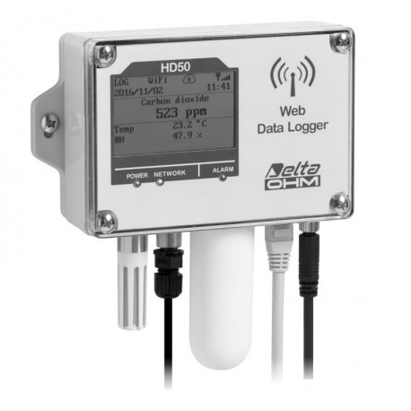 HD 50 1NB…I…TCV Registrador de Datos de Temperatura, Humedad, Dióxido de Carbono e Iluminancia