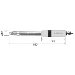 1066A-10C Electrodo LAQUA de pH Tipo Estándar con Cuerpo de Vidrio (Media Pila)