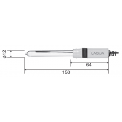 2060A-10T Electrodo LAQUA de pH Tipo Estándar (Electrodo de Referencia de Media Pila de Unión Simple)