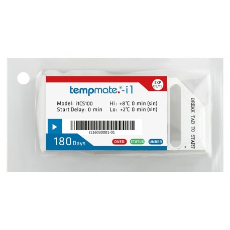 Tempmate.®-i1 Single-use TEMPERATURE INDICATOR EN12830 compliant