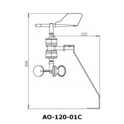 AO-120-01C Sensor Dirección y velocidad del Viento Combinadas