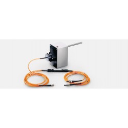 Components of the MICROFIBER-PAM: Fiber optic coupler (orange lines with black elongated central part), four different-colored a