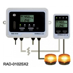 RAD-0102SX2 Remote CO2 Storage Safety Dual Alarm with Strobe Lights