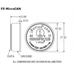 DS1920-F5  Termómetro de Temperatura Económico iButton (-55°C a +100°C)