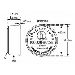 DS1925L Registrador de Temperatura IButton (-40°C a + 85°C e 122KB de memória)