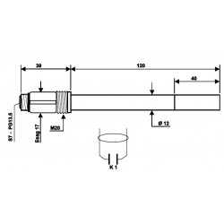 SPTKI10 Sonda de Conductividad industrial en vidrio con 2 electrodos de platino