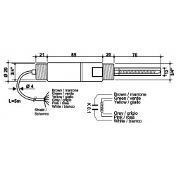 SPTKI12 Sonda combinada de Condutividade Industrial e Temperatura Pt100 de 4 fios