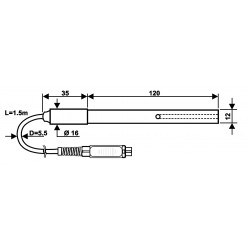 SPT10G Sonda combinado de Condutividade  (500μS/cm a 200mS/cm) e Temperatura (0ºC-80ºC)