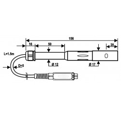 SP06T Conductivity (5µS/cm to 200mS/cm) and Temperature combined probe (Cell constant 0.7)