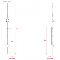 PALB10ABC Mastil de 10m Plegable para Estacion Meteorologica