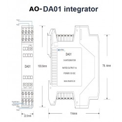 DIN-RAIL 1A Output Rogowski coil integrator AO-DA01-5