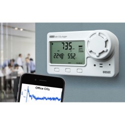 Registrador de Dados de CO2 / Temperatura / Umidade Relativa Bluetooth para Qualidade do Ar MX1102A