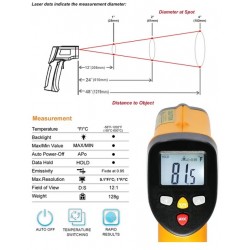 Termómetro infrarrojo compacto (±2% o ±2°C/±4°F) AO-HT-816