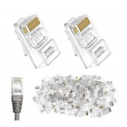100 Conectores AO-RJ-45 para cable de red Ethernet LAN Cat 5E