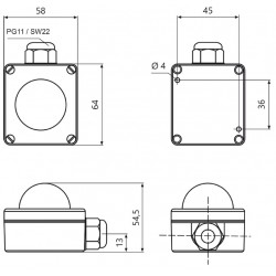 AO-ASF/E Sensor de Temperatura de la Radiación para Exterior (-30 +75°C)