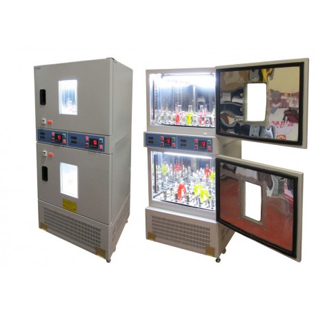 LOM-175D-LIGHT Dual Refrigerated shaker laboratory incubator, 250 rpm with light, 0 to 70ºC