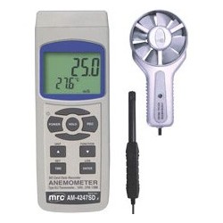 ANEMOMETER metal vane+ Air Flow + SD Card recorder