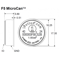 DS1922L Registrador de Datos Thermochron iButton (-40°C/+85°C 8K)