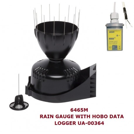 AO-6465M-HOBO Davis Rain Gauge with AeroCone™, support for mast mounting & HOBO UA-003 Logger