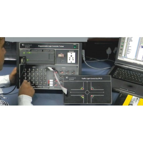 Scientech2423A Traffic Light Control by PLC