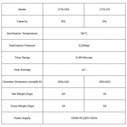 LTTA-D11 Tabela Autoclave de Laboratório (24 L/ 134 °C) (Esterilização Sem Costura)