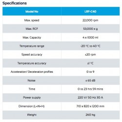 LRF-C40 Centrífuga Refrigerada (22000 rpm)