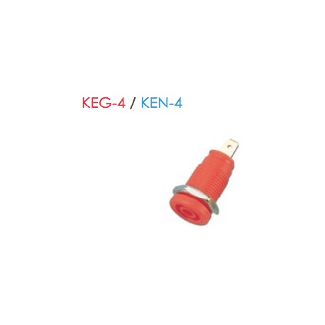 KEG-4 / KEN-4 (Enchufe de 4 mm Amovibles para Soldar o de Terminación Rápida de 6,4 mm)