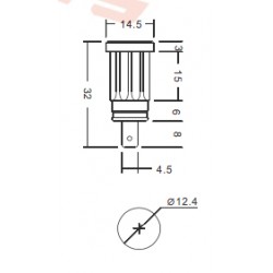 KFG-4 / KFN-4 (4 mm Plug Removable for Welding or Quick Termination of 6.4 mm and Mounting Hole 12.4 mm)