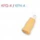 KFG-4 / KFN-4 (Plug de 4 mm Removível para Soldagem ou Terminação Rápida de 6,4 mm e Furo de Montagem de 12,4 mm)