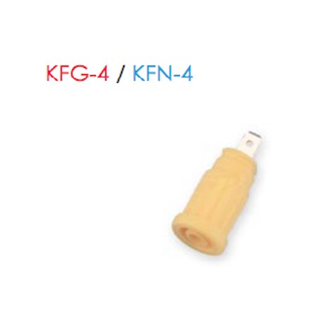 KFG-4 / KFN-4 (Enchufe de 4 mm Amovibles para Soldar o de Terminación Rápida de 6,4 mm y Agujero de Montaje 12.4 mm)